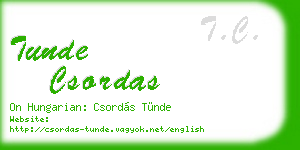tunde csordas business card