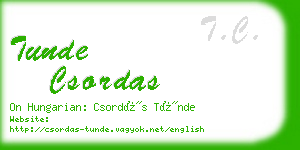 tunde csordas business card